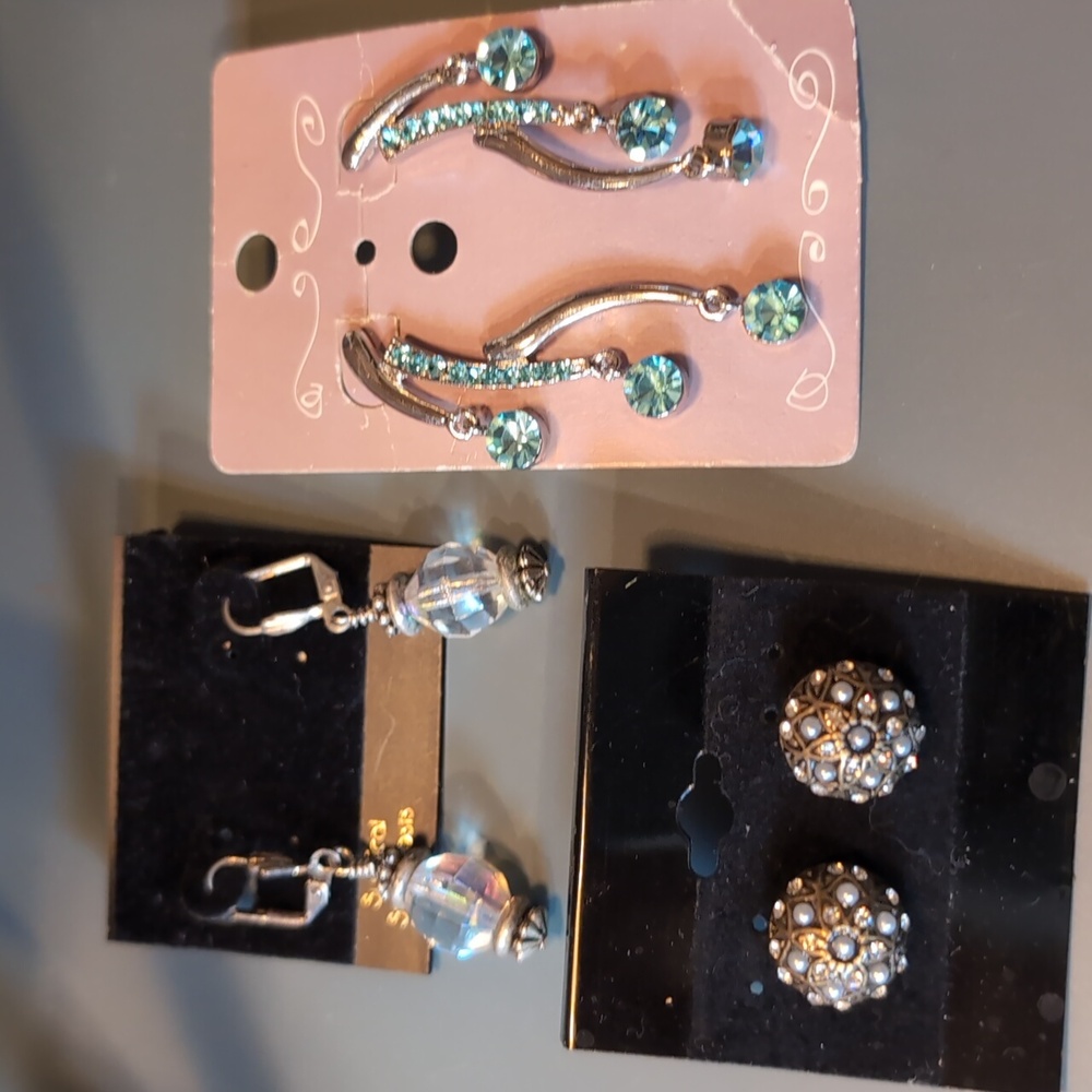 Lot of 3 pair pierced earrings